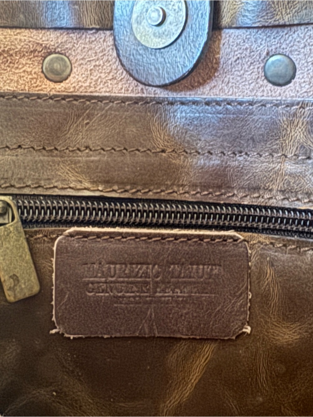 MAURIZIO TAIUTI Bag Calfskin with Hair Italian Leather Metallic Spots Purse Tote - Picture 7 of 9